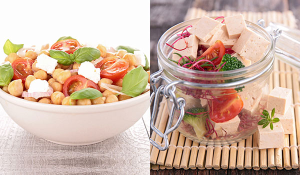 Coberturas de salada ricas em proteínas para vegetarianos